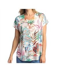 Jess & Jane - Burnout Round Hem Top - Lyst