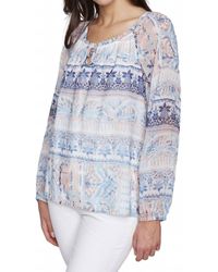 Charlie b - Printed Raglan Sleeve Blouse With Elastic - Lyst