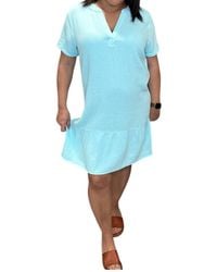 Bobi - Split Neck Ruffle Hem Dress - Lyst