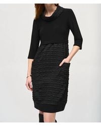 Joseph Ribkoff - Bubble Textured Cowl Neck Cocoon Dress - Lyst