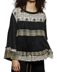 Pol - Washed Print Plaid Full Sleeve Top - Lyst