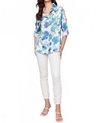 Charlie b - Printed Roll Up Sleeve Blouse - Lyst