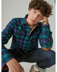 Lucky Brand - Guinness Wool Plaid Over Shirt With Elbow Patch - Lyst