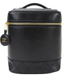 Chanel - Vanity Leather Clutch Bag (pre-owned) - Lyst