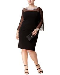 Alex Evenings - Plus Bell Sleeves Knee-length Party Dress - Lyst
