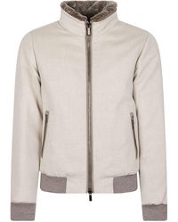 Moorer - Bellati-Ls9 Minimalist High-Collar Wool-Cashmere Bomber Jacket - Lyst