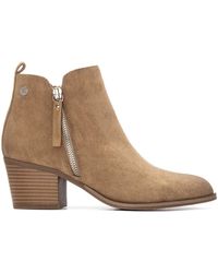 Xti - Block Heel Suede Ankle Booties Refresh Collection By - Lyst