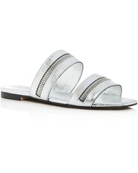 Rebecca Minkoff - Marciann Leather Slip On Slide Sandals - Lyst
