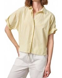 Lilla P - Striped Oversized Button Down Dolman Shirt - Lyst