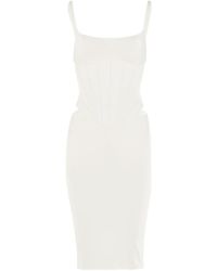 Mugler - Sheer Corset Midi Dress - Lyst