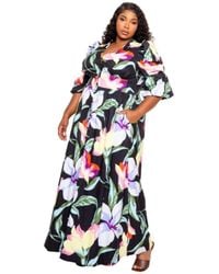 TRUEDAMES - Long Dress With Front Button - Lyst