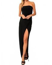 Olivaceous - High Slit Strapless Maxi Dress - Lyst