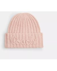 COACH - Coach Script Knit Beanie - Lyst
