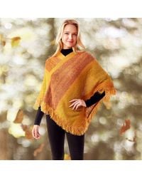 TRUEDAMES - Colorful Vertical Stripe Patterned Poncho - Lyst