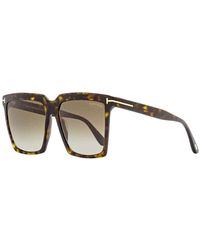 Tom Ford - Square Full Rim, With A Dark Havana Frame And Gradient Polarized Lens - Lyst