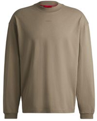 HUGO - Cotton-Jersey Relaxed-Fit T-Shirt With Logo Print - Lyst