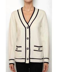 Metric Knits - Myra Long Sleeve V-Neck Cardigan - Lyst