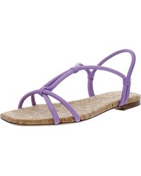 Vince - Hazen Leather Flats T-strap Sandals - Lyst