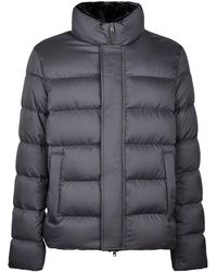 Herno - Padded Quilted Jacket With High Collar And Concealed Zipper - Lyst