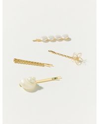 Lucky Brand - Gold Pearls Barrette Set - Lyst
