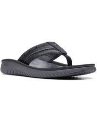 Clarks - Wesley Post Faux Leather Slip On Thong Sandals - Lyst