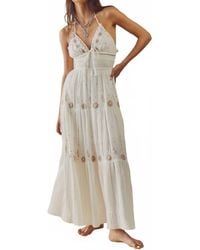 Free People - Real Love Embroidered Halter Maxi Dress - Lyst