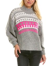 Autumn Cashmere - Fairisle Yoke Mock Cashmere Sweater - Lyst