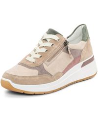 Ara - Side Zip-Color Mixed Material Wedge Sneaker - Lyst