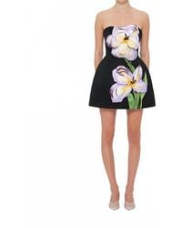 LEO LIN - Rosario Applique Floral Bustier Mini Dress - Lyst