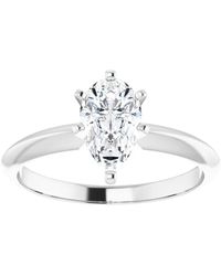 Pompeii3 - 1ct Pear Moissanite Solitaire Engagement Ring 14k White Yellow Or Rose Gold - Lyst