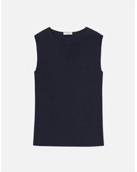 Lafayette 148 New York - Finespun Voile Ribbed Crewneck Shell Top - Lyst