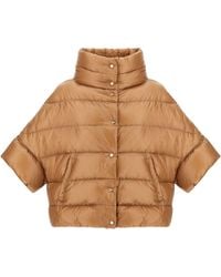Herno - Quilted Cropped Jacket With High Collar And Down Filling - Lyst