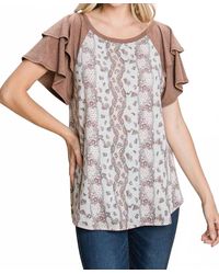 Emerald Collection - Floral Paisley Tiered Sleeves Top - Lyst