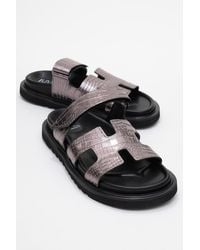 Forever & Always Shoes - Loana Leather Slide Sandal - Lyst