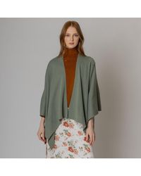 TRUEDAMES - Solid Shoulder Strap Ruana Poncho - Lyst