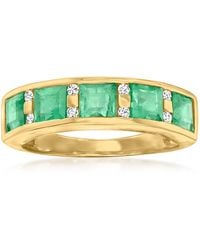 Ross-Simons - Emerald Ring With Diamonds - Lyst