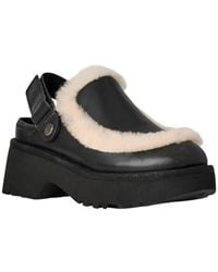 UGG - Esmee Leather Clog Sheepskin Shoes - Lyst