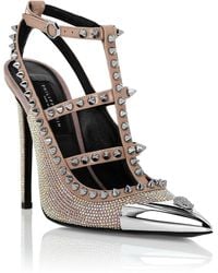 Philipp Plein - Leather Strass Sandals High Heels Studs - Lyst