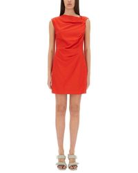 MSGM - Draped Slim Fit Mini Dress - Lyst