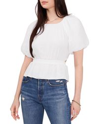 1.STATE - Pleated Puff Sleeve Blouse - Lyst
