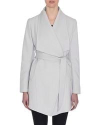Tahari - Abbey Belted Draped Collar Trench Wrap Coat - Lyst