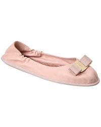 Ferragamo - Varina Voy Leather Ballet Flat - Lyst