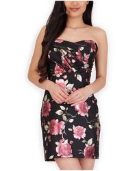 Bcx - Juniors Floral Print Strapless Mini Dress - Lyst