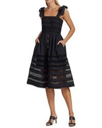 Cara Cara - Nidhi Embroidered Square Neck Sleeveless Midi Dress - Lyst