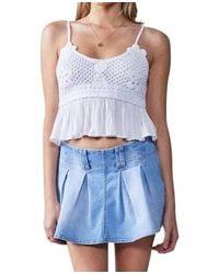 Urban Daizy - Stretchable Denim Pleated Mini Skort - Lyst