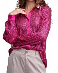 Eesome - Glitter Button Down Shirt - Lyst