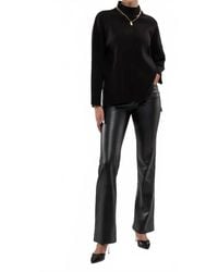 Blu Pepper - Solid Mock Neck Seam Front Knit Sweater - Lyst