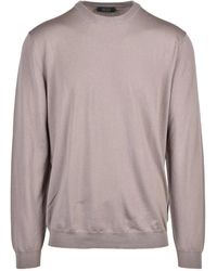 Zanone - Fine-Knit Virgin Wool-Blend Crewneck Sweater - Lyst