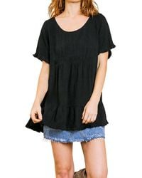 Umgee - Short Ruffle Sleeve Tunic - Lyst