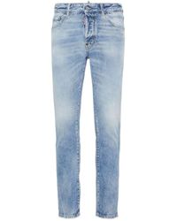 DSquared² - Light Denim Jeans With Whiskering Effect And Classic Five-Pocket Design - Lyst